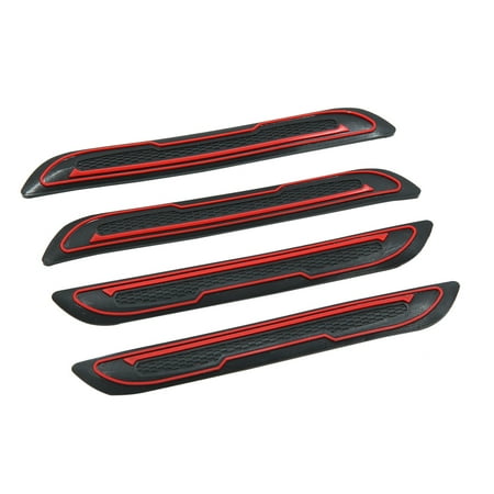 4pcs Red Car Door Edge Guards Trim Molding Protection Strip