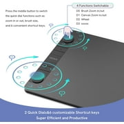 VEIKK VK1060PRO Drawing Tablet 10x6 inch with 2 Scroll Wheels,6 Hot Keys for Window Mac Linux