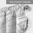 thumbnail image 6 of White Gray Marble Farmhouse Short Window Curtain Valances, Modern Minimalist Abstract Texture Rod Pocket Kitchen Valances for Living Room Bedroom Bathroom Cafe 42" x 12", 6 of 8