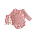 thumbnail image 2 of LYMAYTER ‌Newborn Baby Girls Infant Short Sleeve Romper Cute Cherry Pattern Long Sleeves Bodysuit Outfit‌, 2 of 8