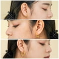 thumbnail image 4 of JeenMata Juego de 3 Elegantes Pendientes de Aro en Oro Amarillo, 4 of 5