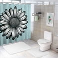 thumbnail image 7 of JRXY Print Sunflower Dahlia Decorative Shower Curtain (Sunflower & Yellow) White, 7 of 7