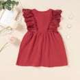 thumbnail image 4 of Odeerbi Girls Dress Baby Girls Clothes Toddler Outfits Lace Sleeveless Bow Cotton Comfortable Cute Kids Dress Red, 4 of 9