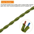 thumbnail image 3 of Unique Bargains Twisted Cloth Covered Wire 2 Core 18AWG 3.0m/9.84ft,Electrical Cable,Green, 3 of 5