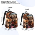 thumbnail image 4 of Daiia Realistic Flower Cow Vintage Canvas Backpack for Men and Women ,Hiking Backpack,Travel Laptop Bag for School,Large Capacity Backpack-, 4 of 8
