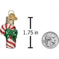 thumbnail image 4 of Old World Christmas Mini Candy Cane - One Glass Ornament 1.75 Inch, Glass - Green Bow Striped 87002, 4 of 5