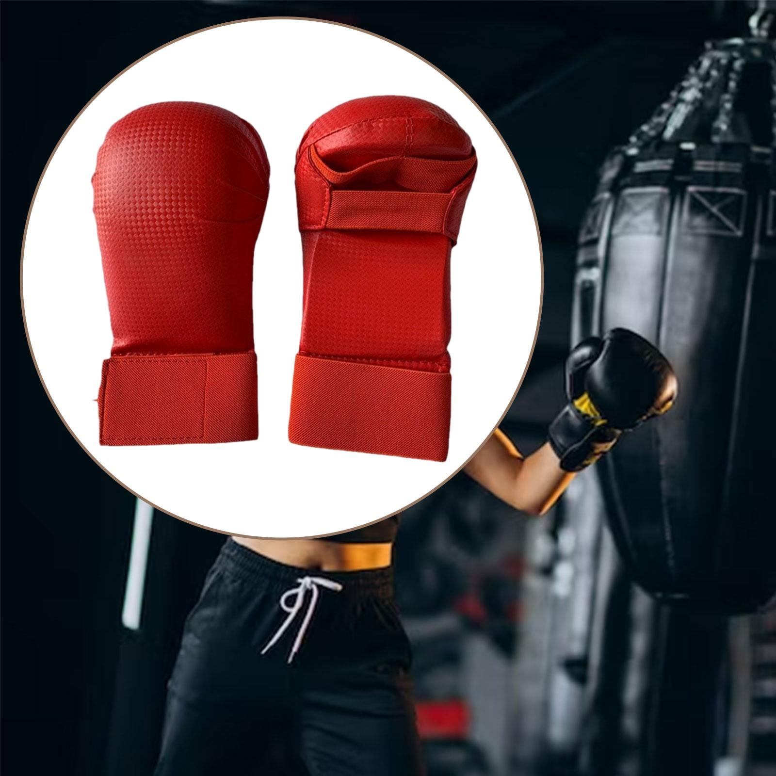 harayaa Boxing Gloves Karate Gloves Leather Lightweight Breathable Mma Gloves Kickboxing red XL