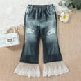 thumbnail image 2 of Jeans for Girls 14-16 Kids Toddlers Girls Casual Jeans Elastic Waist Denim Wide Leg Pants Toddler Trousers Clearance Pants Z0AL-Grey, 2-3 Years, 2 of 6