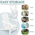 thumbnail image 2 of LOYALICE Folding Adjustable Adirondack Chair with Retractable Ottoman, HDPE Weatherproof Outdoor Chair With Double Cup Holder, White, 2 of 11