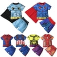 thumbnail image 2 of Niños Casual Chándal Verano Mangas cortas Capa de dibujos animados Niños Spiderman Superhéroe Ropa Trajes Niños Iron Man Tops Pants3Y Tag-110 Gao Jinjia LED, 2 of 2
