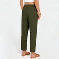thumbnail image 7 of Women's Elastic Waist Ankle Length Straight Leg Pants Casual Pull On Pants with Pockets, 7 of 7