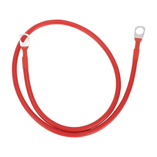 Cable de inversor de batería de 3/8" Lug 7 AWG de 2.5FT de Bargains Únicos, 1 Pc Rojo, Cobre Estaño