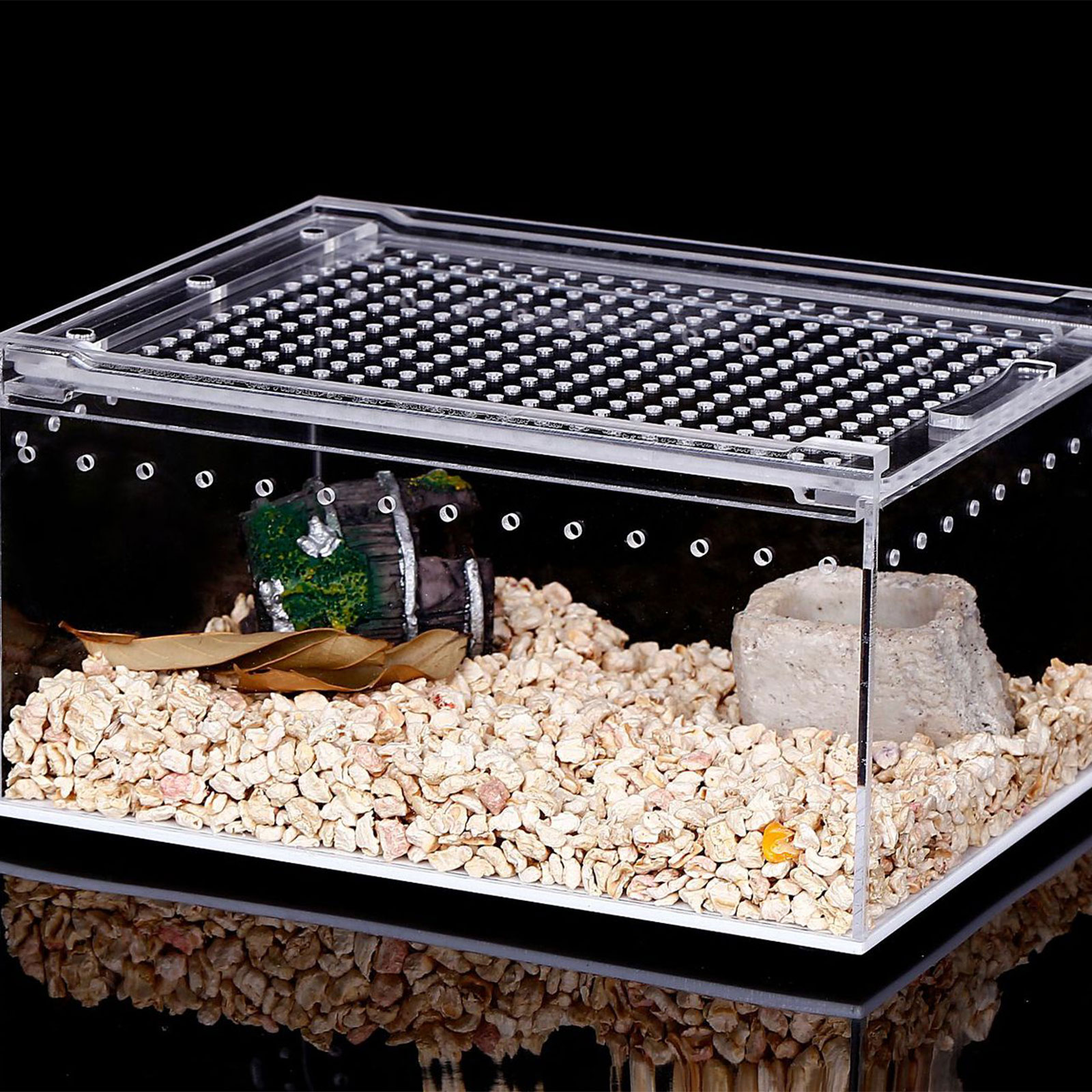 Reptile Box Feeding Small Pet Horned Spider Lizards Snail Snake Clear Designed Box Silkworms Snake House