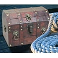 thumbnail image 2 of Quickway Imports QI003039 Antique Pirate Treasure Chest with Lion Rings, 2 of 3