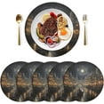 thumbnail image 3 of GZHJMY Christmas Village Party Night Placemats Set of 6 Non-Slip Heat Resistant Dining Table Place Mats Washable Kitchen PVC Weave Table Mats Table Mat, 3 of 7