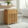thumbnail image 4 of Redmon Bamboo Top Load Clothes Hamper, Full Size with Hinged Lid and Handles, 4 of 10