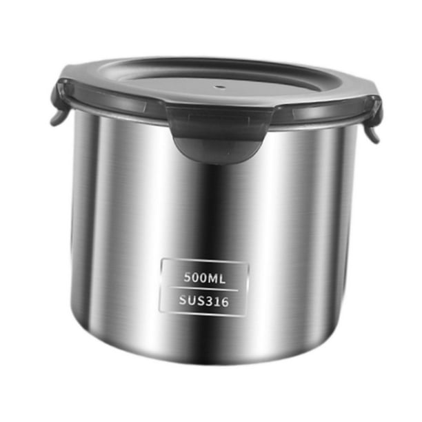 Recipiente de cocina portátil multiusos, recipiente de almacenamiento de acero inoxidable sellado. 500 ml