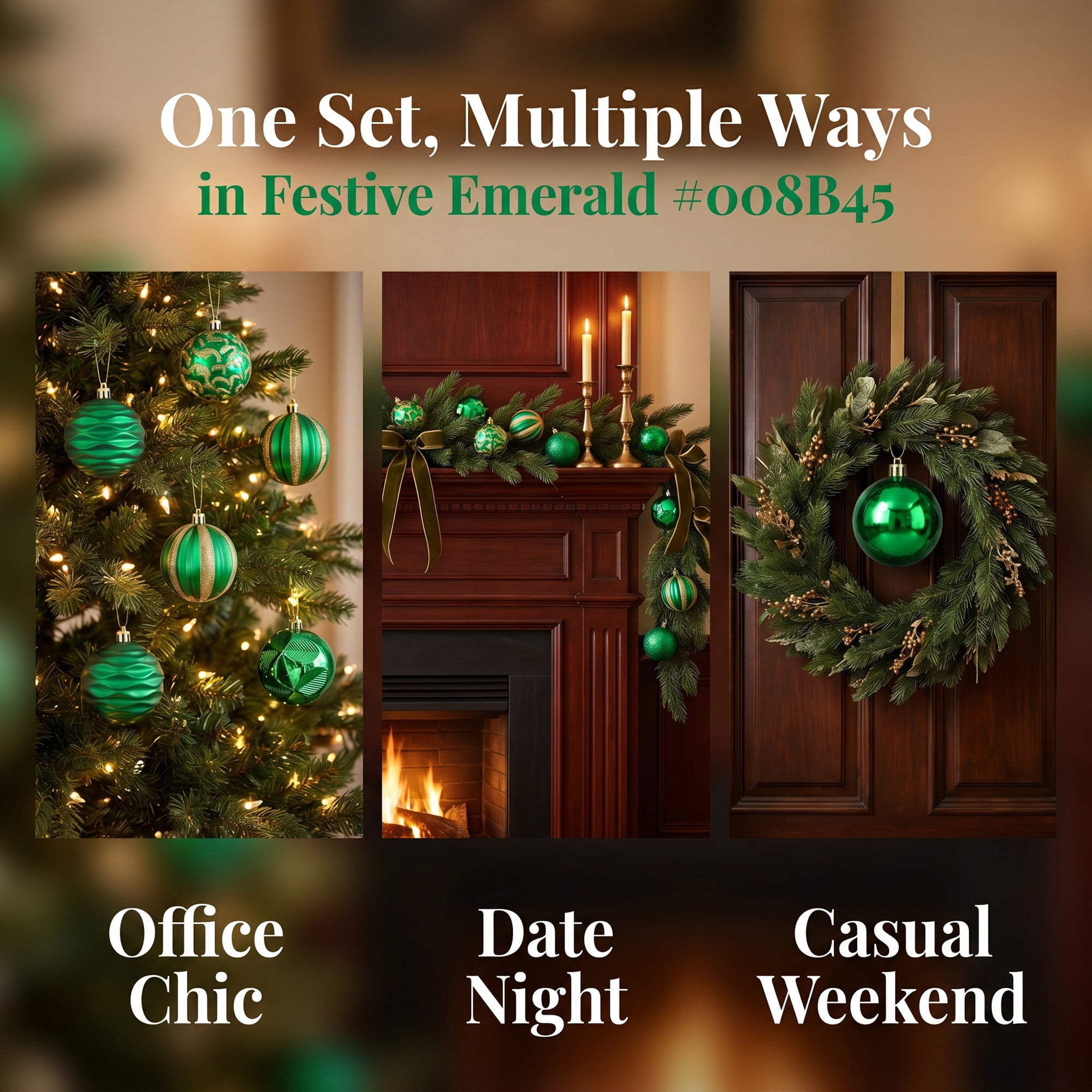 Unique Bargains 6Pcs Painted Electroplated Balls Shatterproof Ornaments Green 2.4"