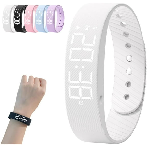 Upgraded Vibration Alarm Band, Waterproof Original Wake Up Alarm Band for Deep Sleeper, Magnetic Charging Smart Wake-Up Wristbands, Step Counter&Timer, Adjustable Comfortable Fit
