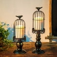 thumbnail image 6 of Vintage Bird Cage Candle Holder Wedding Table Decoration Props Wedding Decoration Metal Iron Candle Holder,White,L, 6 of 8