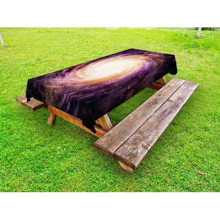 

Galaxy Outdoor Tablecloth Large Pink and Purple Spiral Stardust Planet in Space Science Fiction Print Decorative Washable Fabric Picnic Tablecloth 58 X 120 Inches Black Pink Beige by Ambesonne