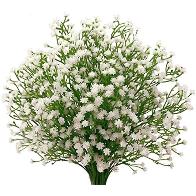 10 piezas de flores de seda Gypsophila artificial blanco para boda, fiesta kaili Sencillez