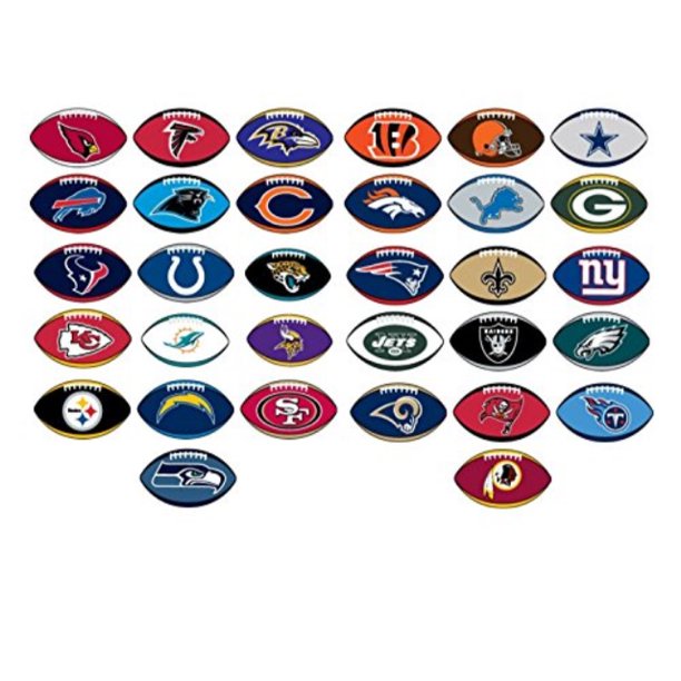Nfl Licensed Stickers Football Shape Complete Set Of All 32 Teams Walmart Com Walmart Com