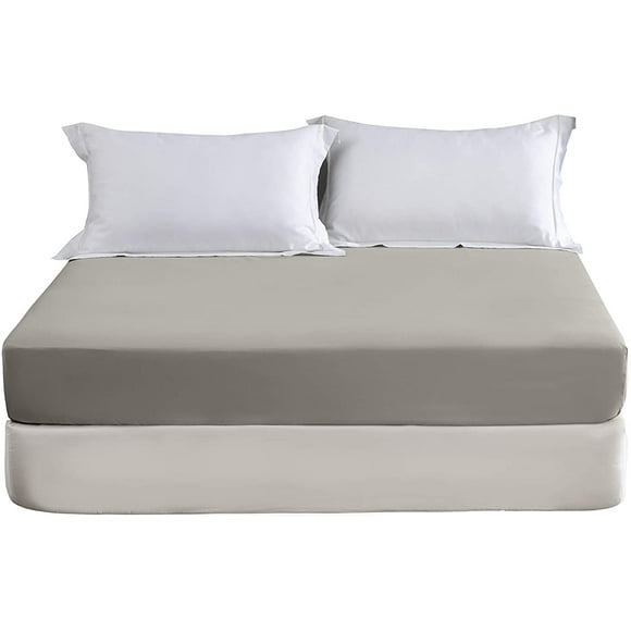 IGUOHAO Fitted Bottom Sheet Twin Deep Pocket Tight Fit Corner Band Hotel Quality Brushed Microfiber Durable and Breathable Suitable for Mattress up to 16'' Khaki