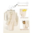 thumbnail image 6 of WANDF Water Bottle Carrier Bag with Phone Pocket, 40oz Tumbler with Handle Accessories,Insulated Water Bottle Holder with Strap,Straw Cover,Pouch for Men Women Hiking Camping Travel Gym(Beige Bag), 6 of 8