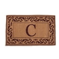 thumbnail image 1 of CocoMatsNMore Monogram (D) Brown Rolling Scrolls Border Doormats 18" x 30", 1 of 1