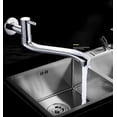 thumbnail image 3 of Wall Mounted Cold Water Sink Faucet, Single Handle Brass Tap for Kitchen Garden Outdoor Laundry Sink with Stainless Steel Tube, Chromed, 3 of 4