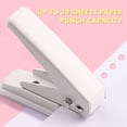 thumbnail image 6 of TACYKIBD Single Hole Puncher Handheld 1/4 Inches Hole Punch, 20 Sheet Paper Punch Capacity Metal Hole Puncher with Skid-Resistant Base for Paper, Chipboard, Art Project, Ivory White, 6 of 14