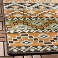 thumbnail image 3 of SAFAVIEH Veranda Luwig Southwestern Indoor/Outdoor Area Rug, 6'7" x 6'7" Square, Terracotta/Chocolate, 3 of 7