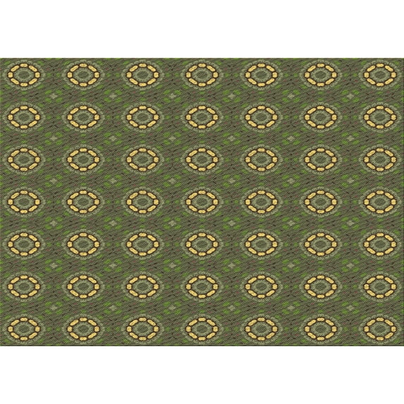Ahgly Company Indoor Rectangle Patterned Army Green Area Rugs, 2' x 5'
