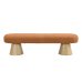 thumbnail image 4 of Dining Bench for Dining Room, Upholstered Bedroom End of Bed Entryway Bench, Boucle Ottoman for Living Room, 64"L Orange Stool Top Wood Leg 300 LBS Weight Capacity, 4 of 5