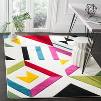 SAFAVIEH Hollywood Kelly Abstract Area Rug, Ivory/Rose, 9' x 12'