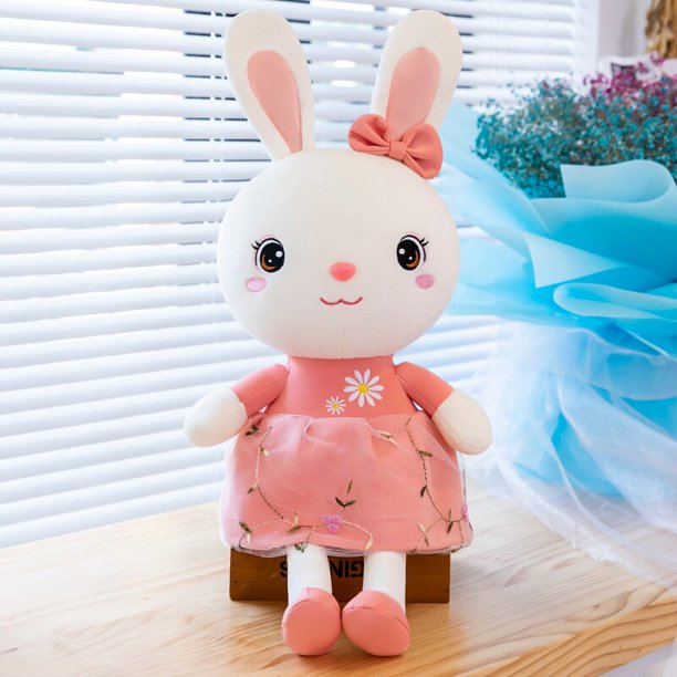 40-115cm Creative Cute Sweet Rabbit Plush Toy / Small Daisy Skirt Bow Rabbit Pillow / Children Doll / Girl Birthday Giftpink115cm Deng Xun unisex