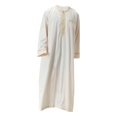 thumbnail image 4 of Vestido camisero informal jinwen caftán Medio Oriente largo cuello redondo duradero beige XXL, 4 of 7