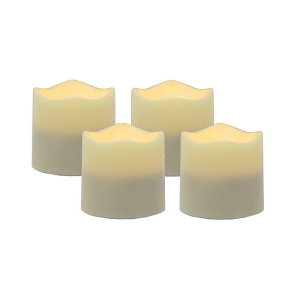 HomeRoots Set Of Four Ivory Flameless Tealight Candle