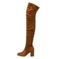 thumbnail image 6 of Dakaela Women's Thigh High Boots Stretchy Over The Knee Boot Chunky Block Heel Pointed Toe Fall Boots, 6 of 7