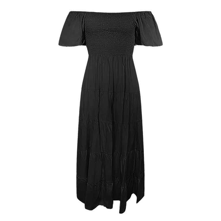 princess polly baby blue dress Off-Shoulder Front Slit Satin Gown in Black