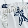 thumbnail image 5 of Tier Curtains for Kitchen Windows Starfish café Curtains, 1 Pair 27" x 24" Multi-Color Seashell Conch Printed Half Window Curtain Set for Bathroom Rod Pocket, Blue, 5 of 6