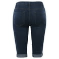 thumbnail image 3 of A2Y Women's Mid Rise Cuffed Hem Casual Fashion Bermuda Denim Shorts Dark Wash L, 3 of 5