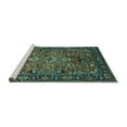 thumbnail image 2 of Ahgly Company Machine Washable Indoor Round Oriental Turquoise Blue Traditional Area Rugs, 4' Round, 2 of 4