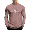 thumbnail image 2 of HOMADLES Long Sleeve Waffle Shirts for Men Casual Loose Fit Solid Crewneck Stretch, Tee Shirts Watermelon Red XL, 2 of 5