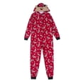 thumbnail image 2 of Family Matching Pajamas Christmas Pjs Hoodie Reindeer Long Sleeve One Piece Jumpsuit for Adult Kids Baby, 2 of 6