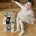 thumbnail image 3 of Leggings d'Automne pour Filles 0-6 Ans Broderie Printemps et Automne Rabbit Franges Chaussettes en Coton Tendance pour Enfants Collants Mignons pour Bébé Matcha TG pour H 110-125, 3 of 6