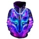 thumbnail image 2 of Sudadera con capucha de gran tamaño para hombre 2023, patrón de animales de lobo en 3D, sudadera de moda de guerrero feroz, chándales divertidos de calle sueltos, fitness, 2 of 5