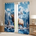 thumbnail image 2 of Feelyou 3D Magic Moose Blackout Curtains Set of 2 (52x84 Each) for Teen, Rustic Animal Wildlife Window Curtains, Blue Winter Snow Mountain Curtains and Drapes, Living Room Curtains Decor, 2 of 6