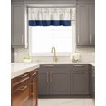 thumbnail image 5 of Kitchen Cafe Valance Curtain for Small Windows,Navy Blue White Color Block Patchwork Rod Pocket Short Valances Modern Geometric Art Window Treatment Panel for Living Room/Bedroom/Bathroom,42x12in, 5 of 9